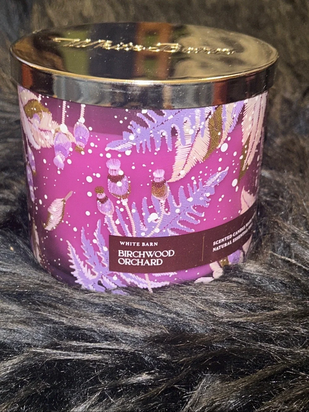 New White Barn Bath& Body Works Birchwood Orchard 3Wick Candle